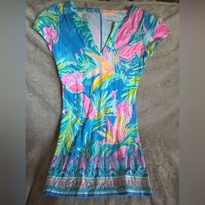 Lilly Pulitzer Multicolor Tropical Flamingo Dress NWOT Womens Small
